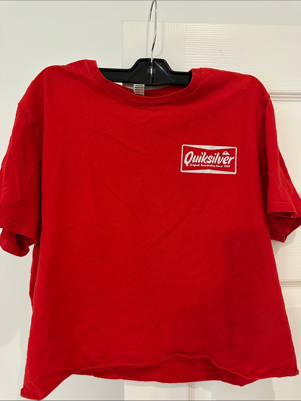 Quiksilver Red Short Sleeve Tee with White Logo